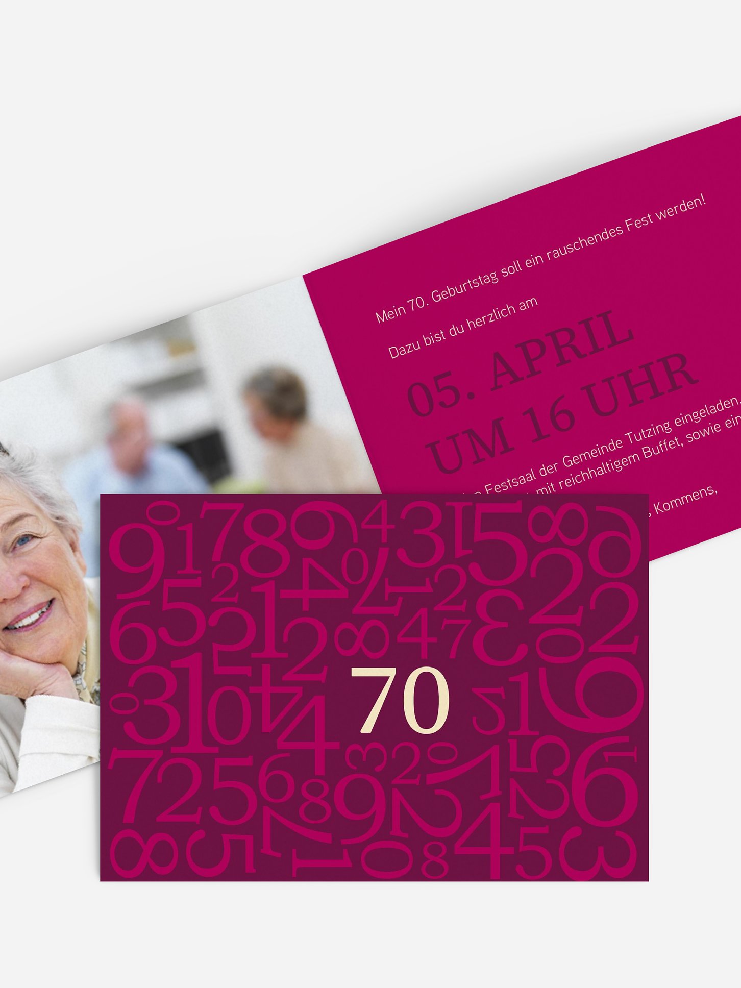 Einladung 70. Geburtstag Zahlen