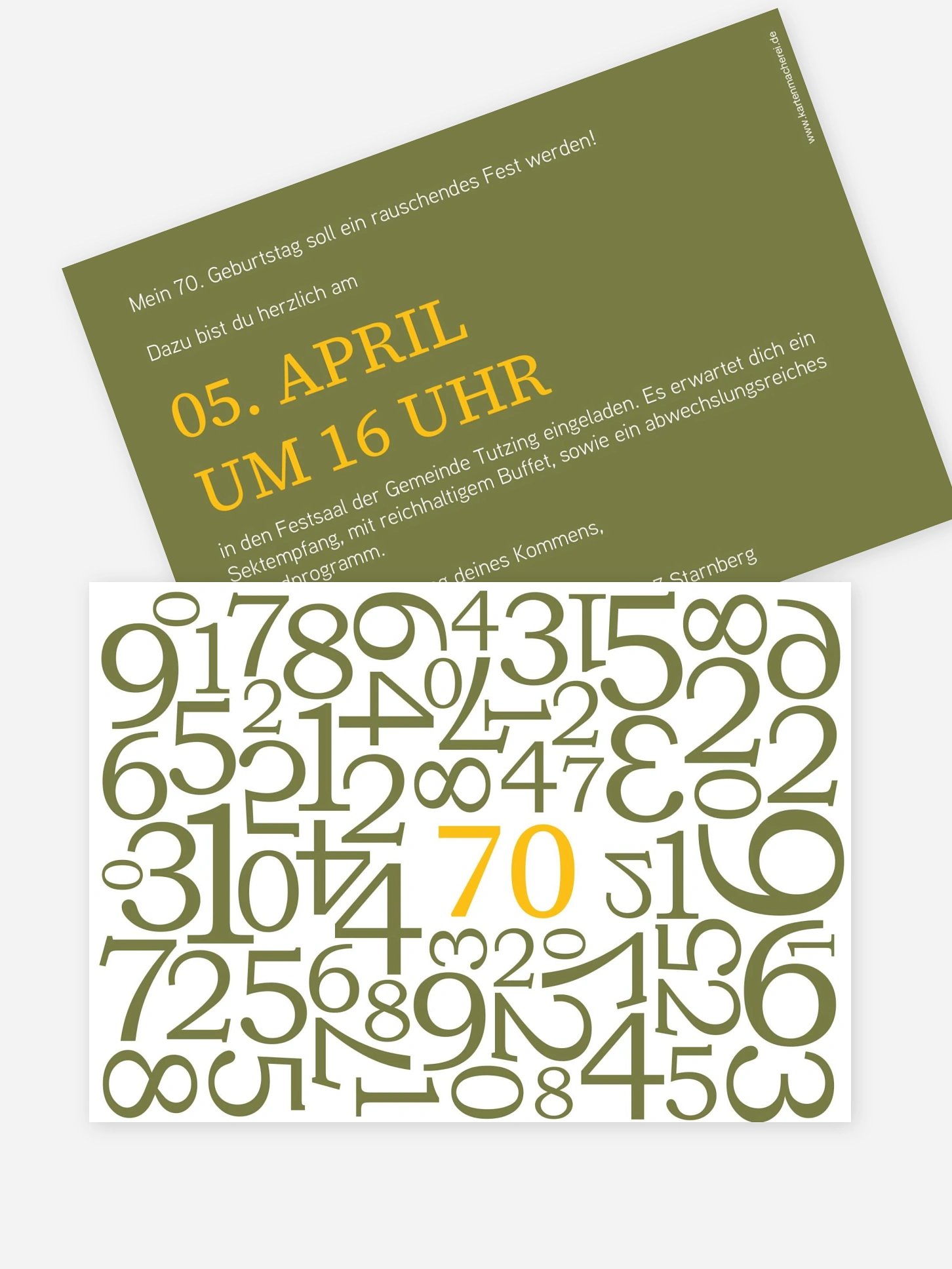 Einladung 70. Geburtstag Zahlen