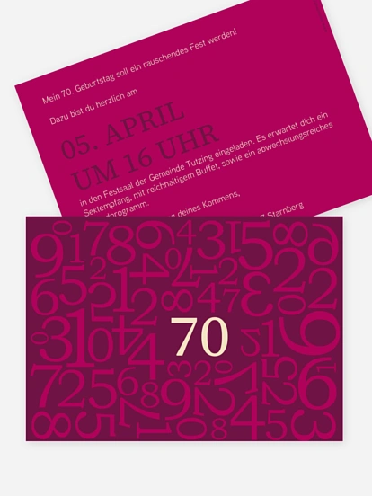 Einladung 70. Geburtstag Zahlen