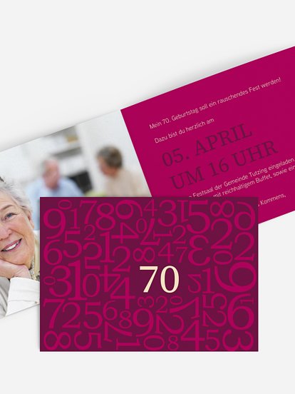 Einladung 70. Geburtstag Zahlen