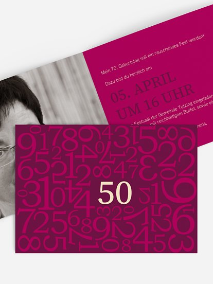 Einladung 70. Geburtstag Zahlen
