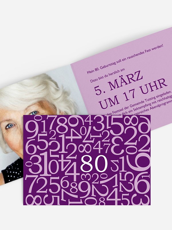 Einladung 80. Geburtstag Zahlen