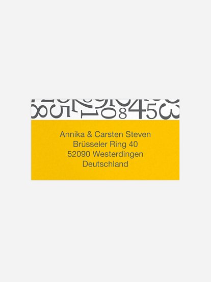Empfängeraufkleber Zahlen