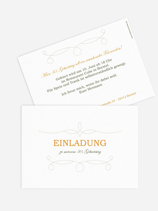 Einladung 50. Geburtstag Feinart
