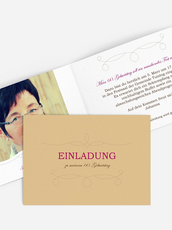 Einladung 60. Geburtstag Feinart