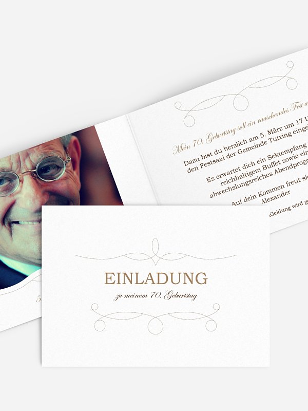 Einladung 70. Geburtstag Feinart