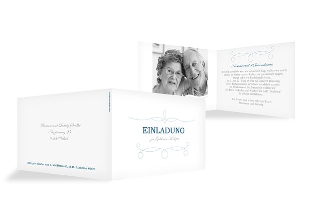 Einladung zur Goldenen Hochzeit Feinart