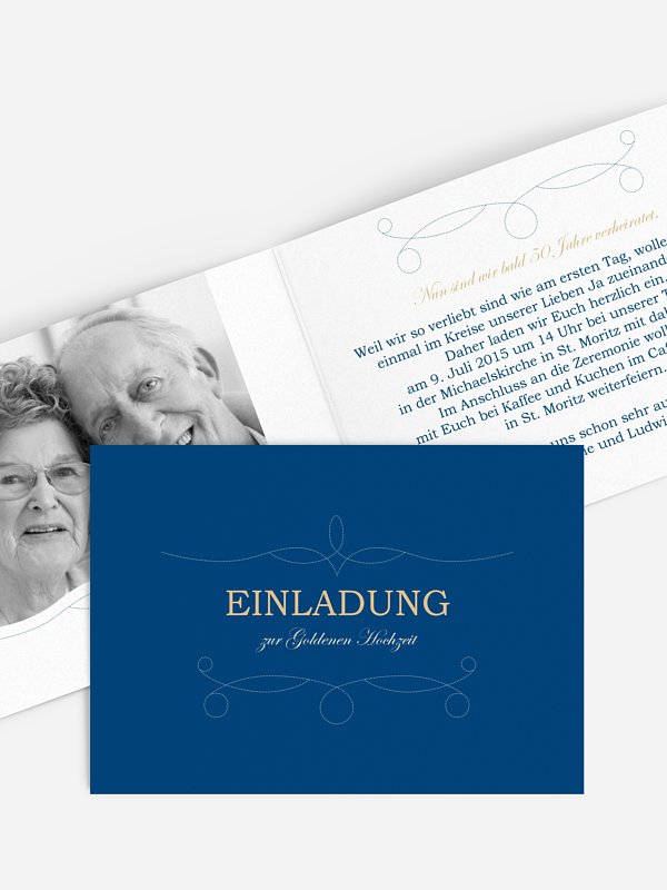 Einladung zur Goldenen Hochzeit Feinart