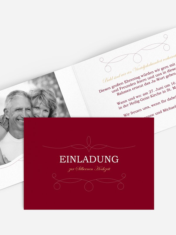 Einladung zur Silberhochzeit Feinart