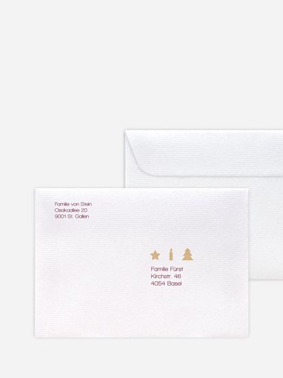 Bedruckte Umschläge Weihnachten Symbolisch