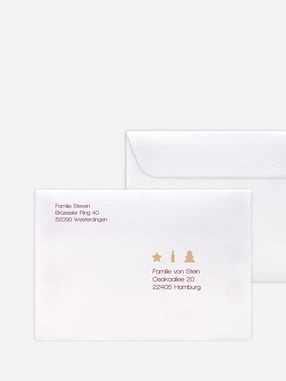 Bedruckte Umschläge Weihnachten Symbolisch