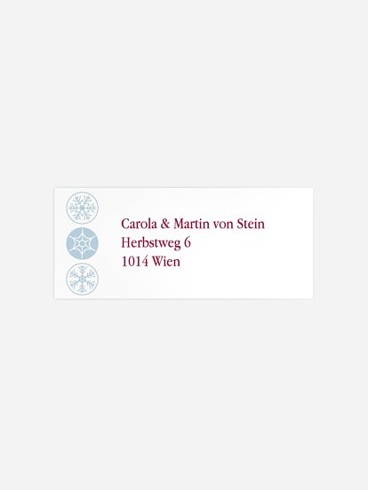 Absenderaufkleber geschäftl. Weihnachten Kristalle