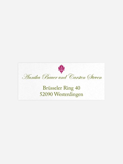 Absenderaufkleber Barock