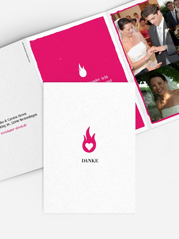 Dankeskarte Hochzeit Flamme