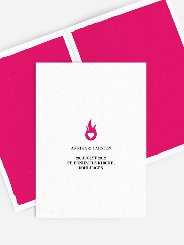 Kirchenheft Hochzeit Flamme