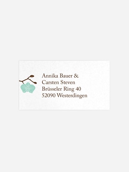 Empfängeraufkleber Silberhochzeit Orchidee