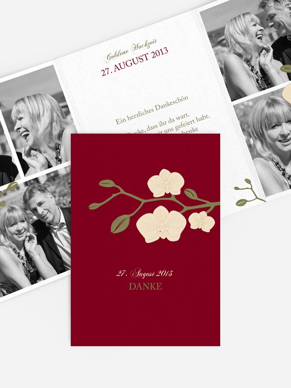 Danksagung zur Silberhochzeit Orchidee