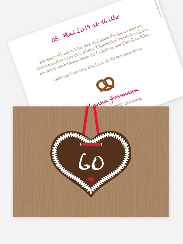 Einladung 60 Geburtstag Zunftig