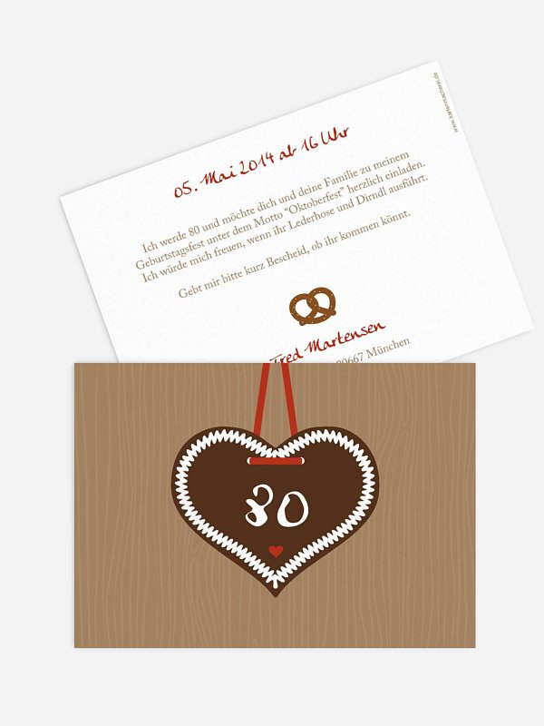 Einladung 80. Geburtstag Zünftig