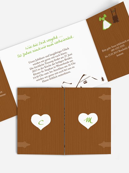 Einladung zur Goldenen Hochzeit Zünftig