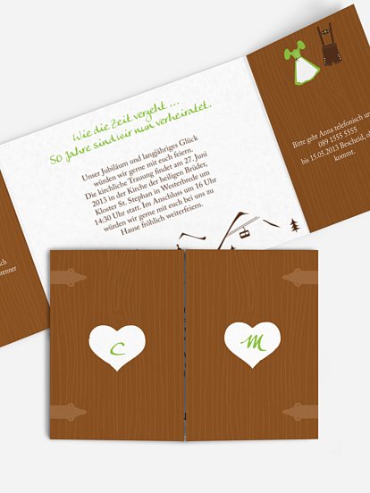 Einladung zur Goldenen Hochzeit Zünftig