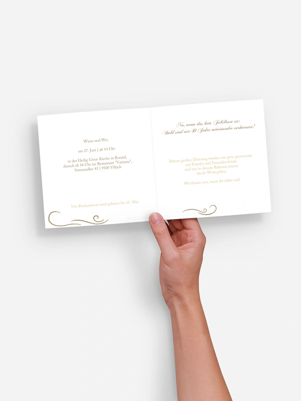 Einladung zur Goldenen Hochzeit Beach
