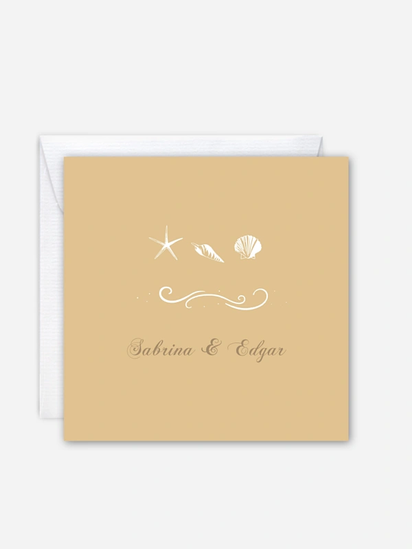 Einladung zur Goldenen Hochzeit Beach