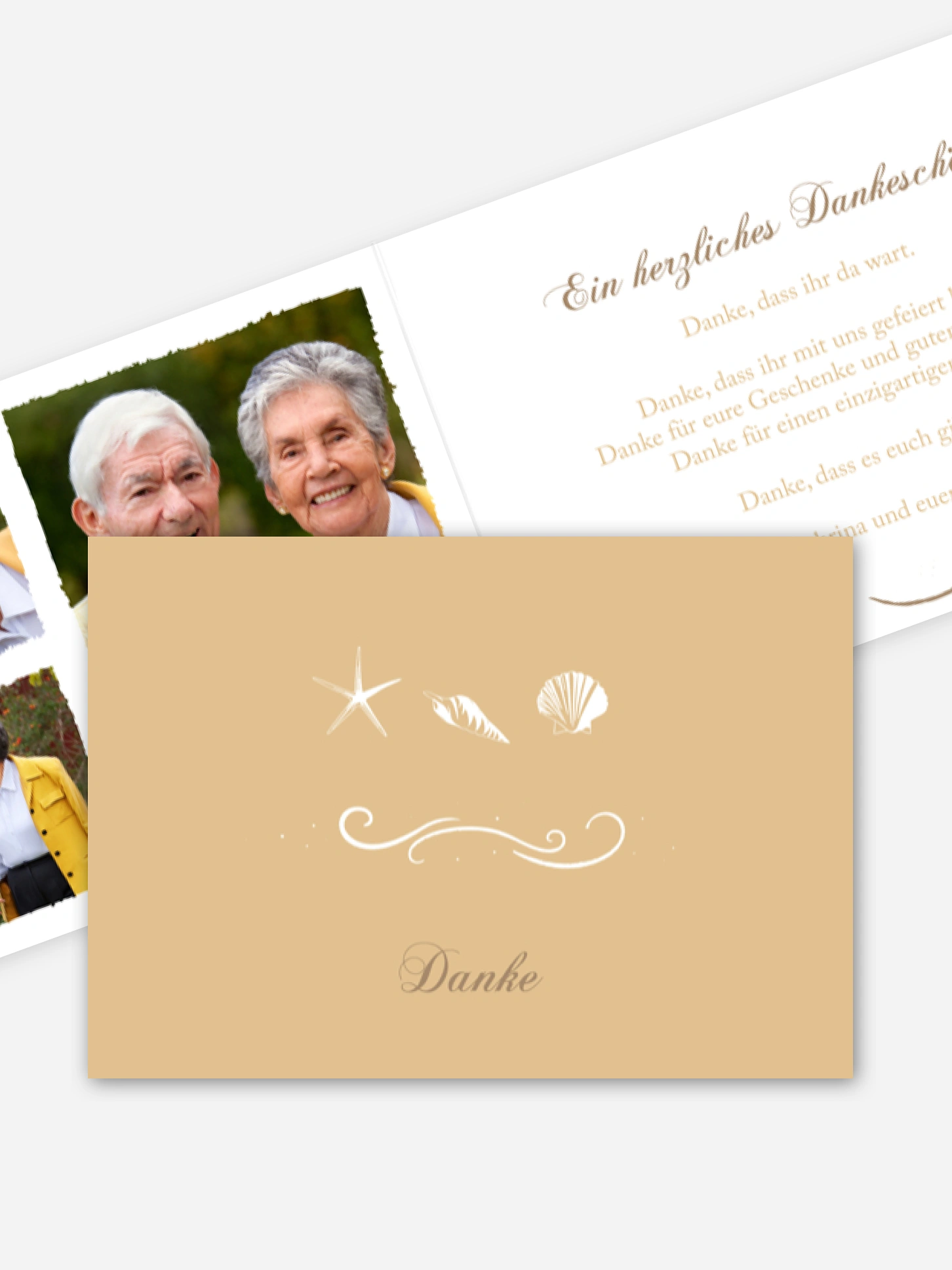 Danksagung zur Goldenen Hochzeit Beach