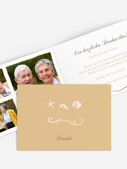 Danksagung zur Goldenen Hochzeit Beach