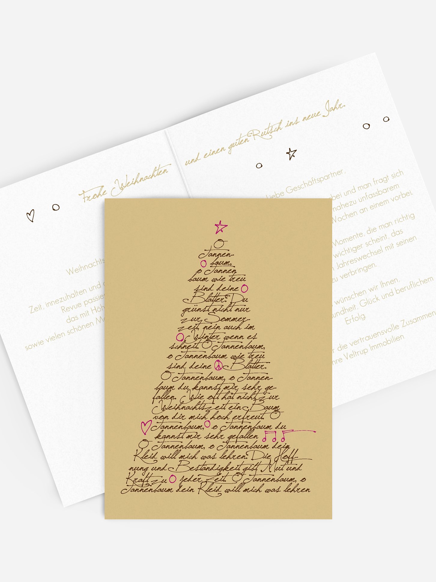Geschäftliche Weihnachtskarte O Tannenbaum