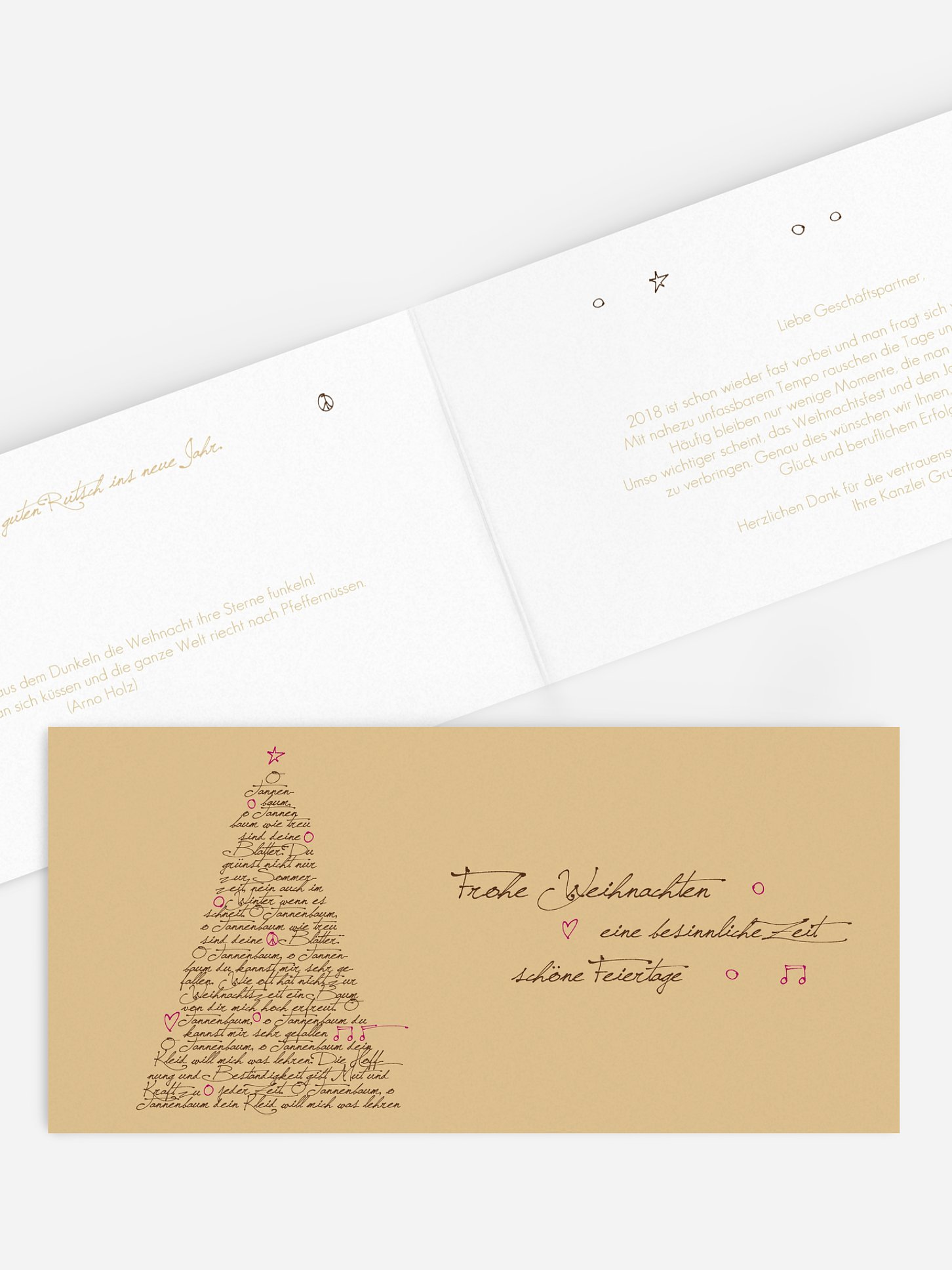 Geschäftliche Weihnachtskarte O Tannenbaum