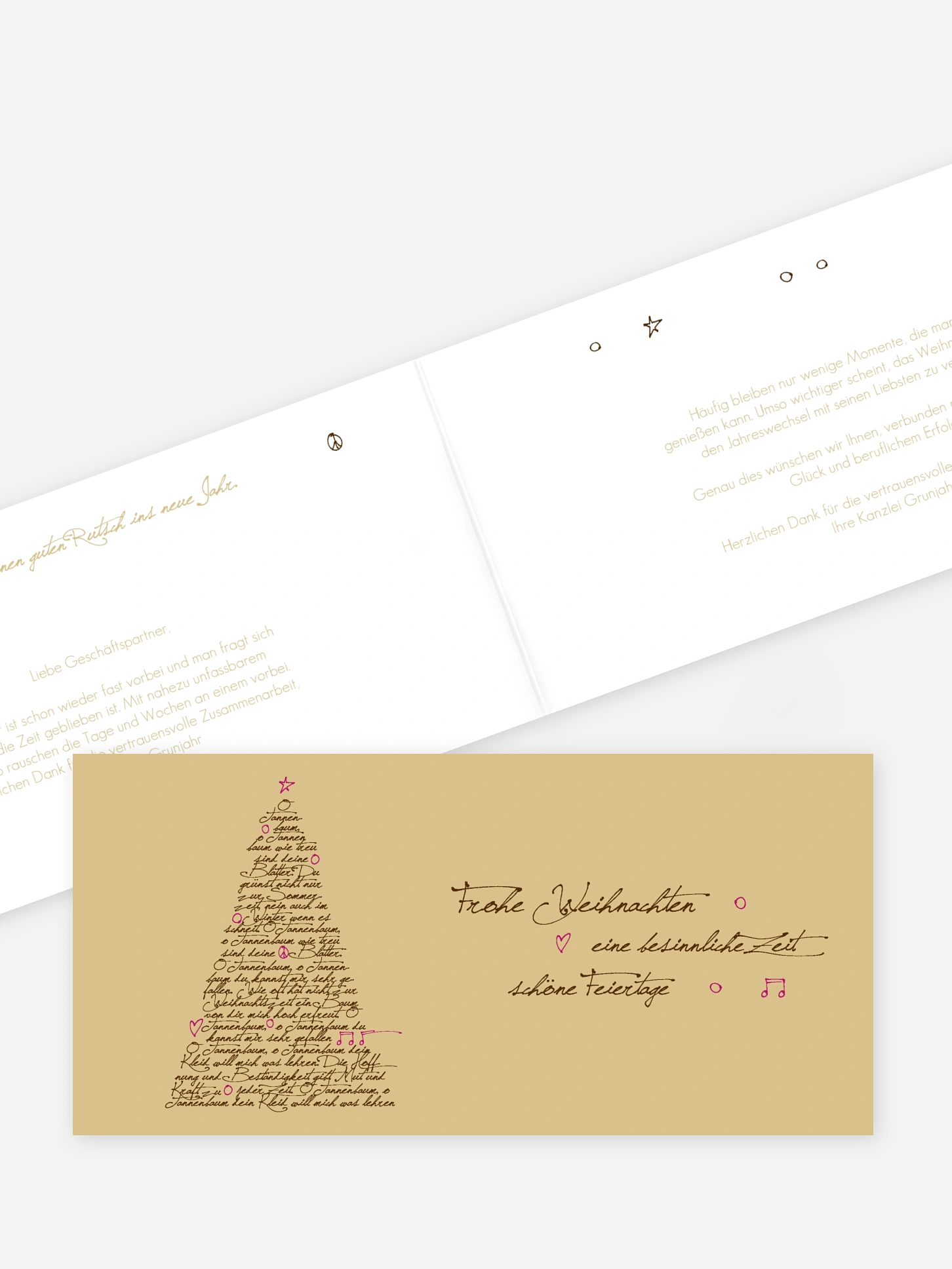 Geschäftliche Weihnachtskarte O Tannenbaum
