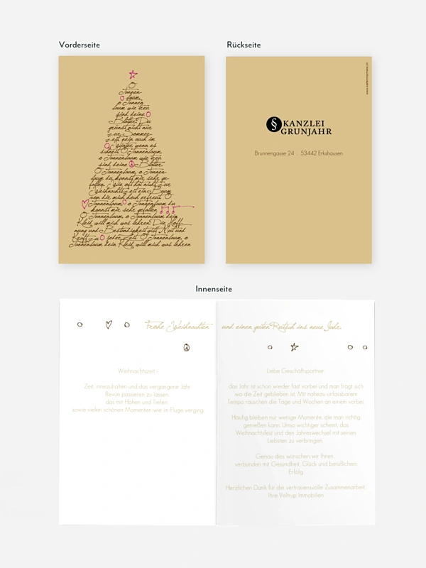 Geschäftliche Weihnachtskarte O Tannenbaum