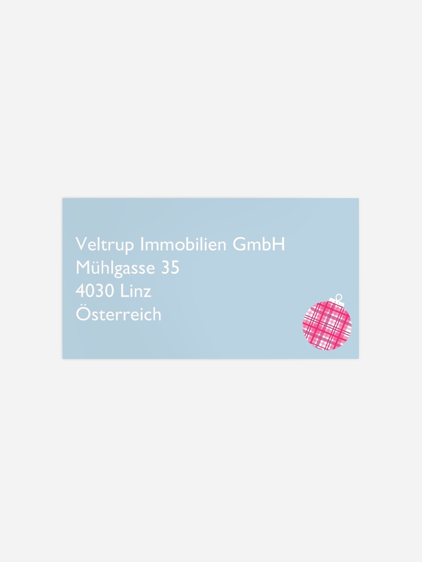 Empfängeraufkleber geschäftl. Weihnachten Weihnachtsfest