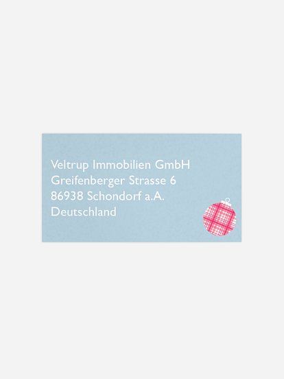 Empfängeraufkleber geschäftl. Weihnachten Weihnachtsfest