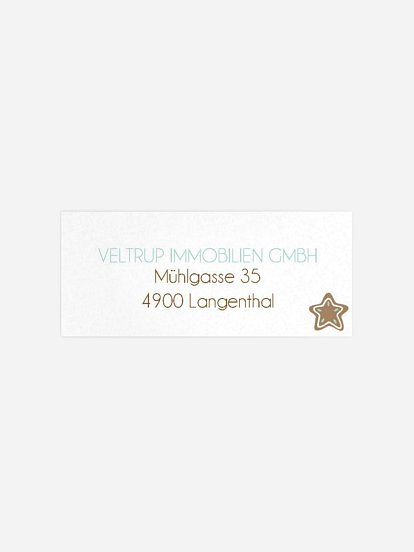 Absenderaufkleber geschäftl. Weihnachten Lebkuchen