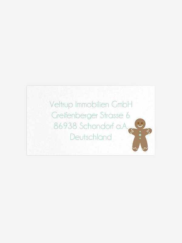 Empfängeraufkleber geschäftl. Weihnachten Lebkuchen