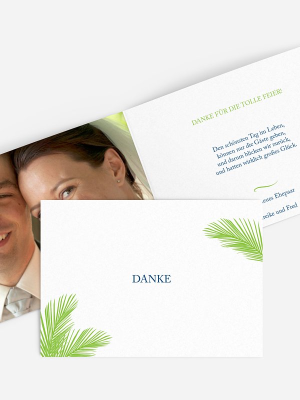 Dankeskarte Hochzeit Palmenblatt