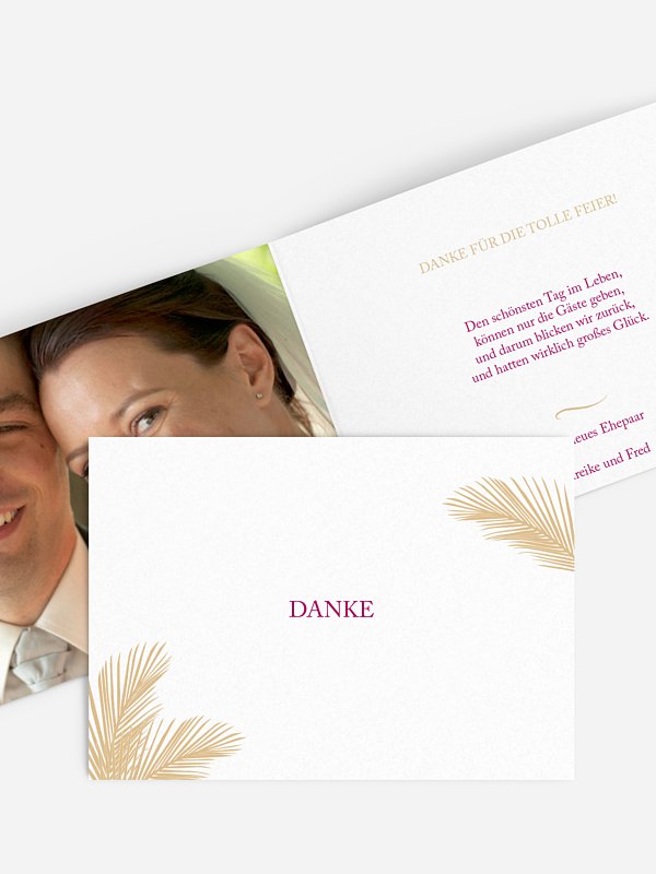 Dankeskarte Hochzeit Palmenblatt