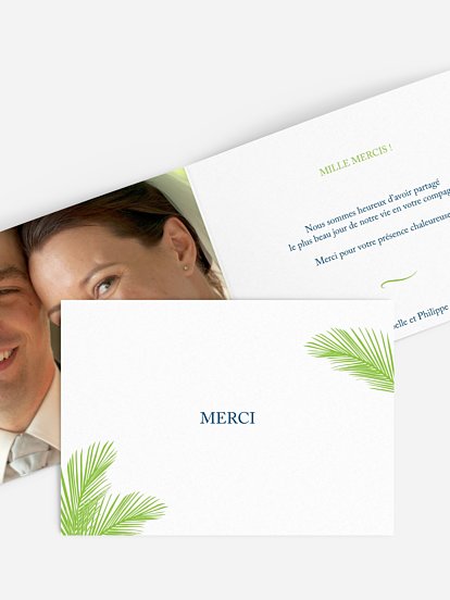 Carte de remerciements Feuille de palmier