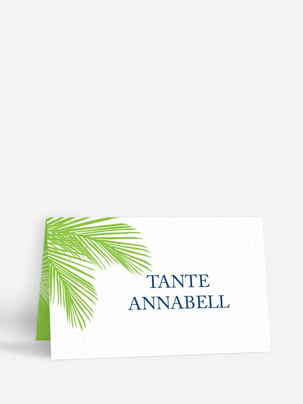 Tischkarte Hochzeit Palmenblatt