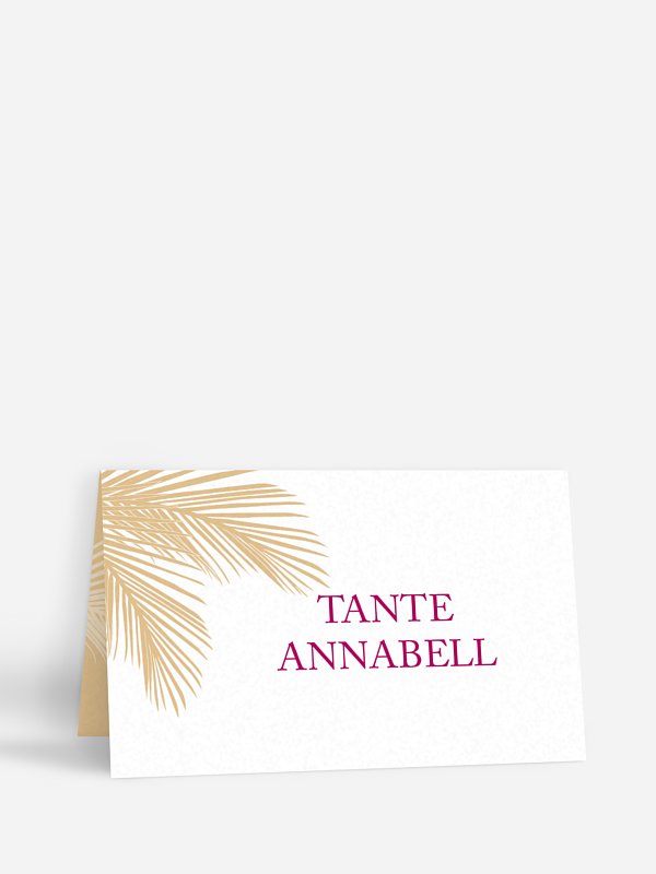 Tischkarte Hochzeit Palmenblatt