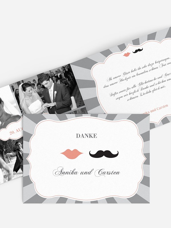 Dankeskarte Hochzeit Moustache