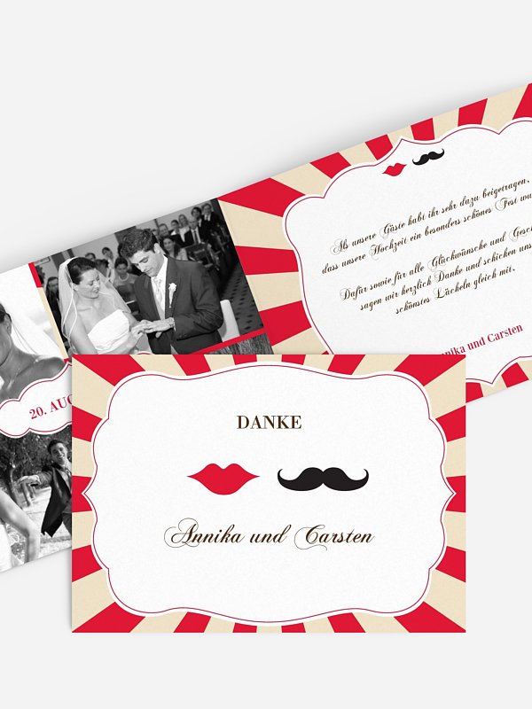 Dankeskarte Hochzeit Moustache