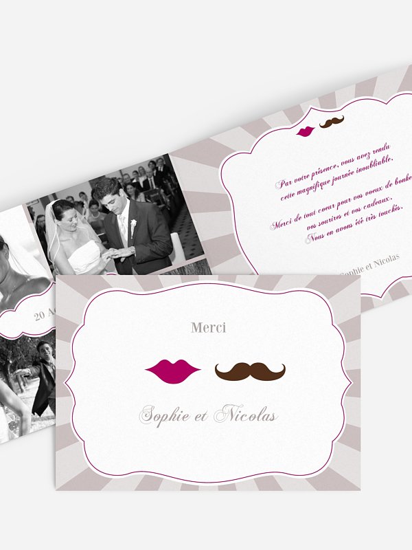 Carte de remerciements Moustache