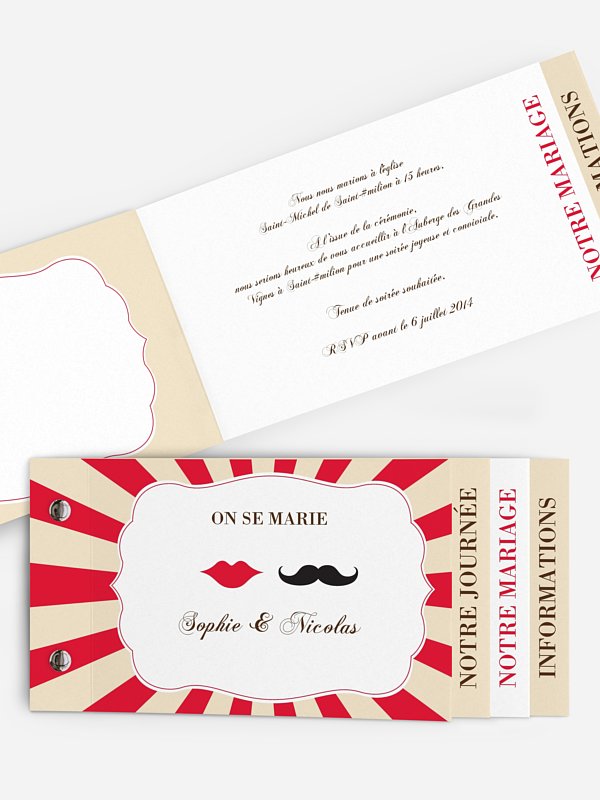 Faire-part mariage Moustache