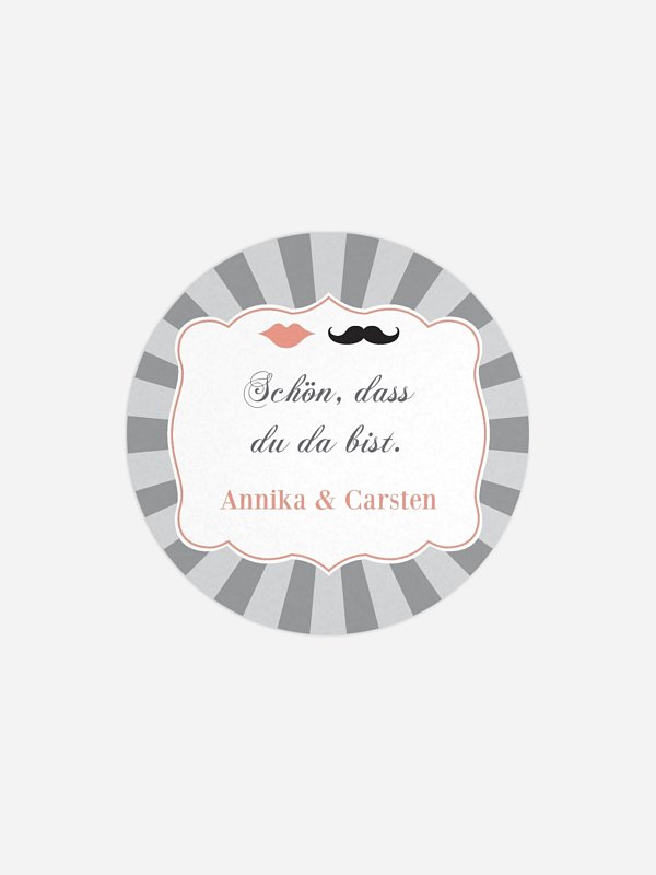 Geschenkaufkleber Hochzeit Moustache