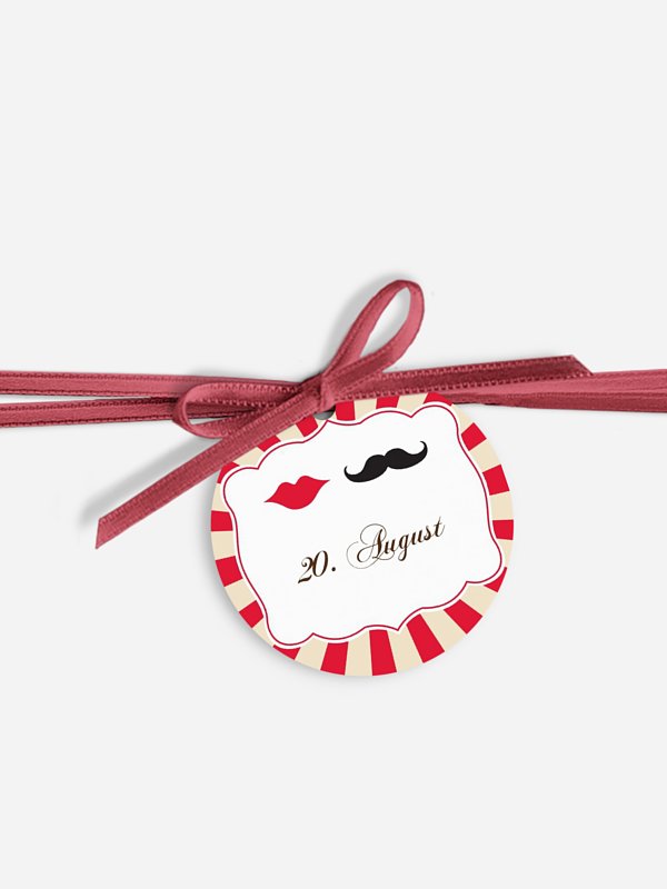 Anhänger mit Band zur Hochzeit Moustache