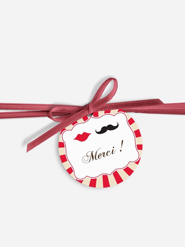 Étiquette avec ruban Moustache