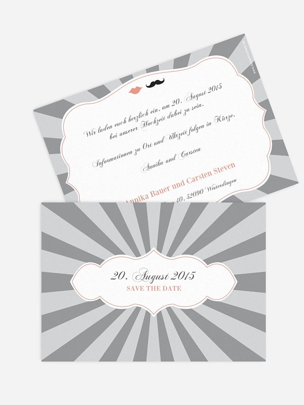 Save-the-Date Karte Moustache